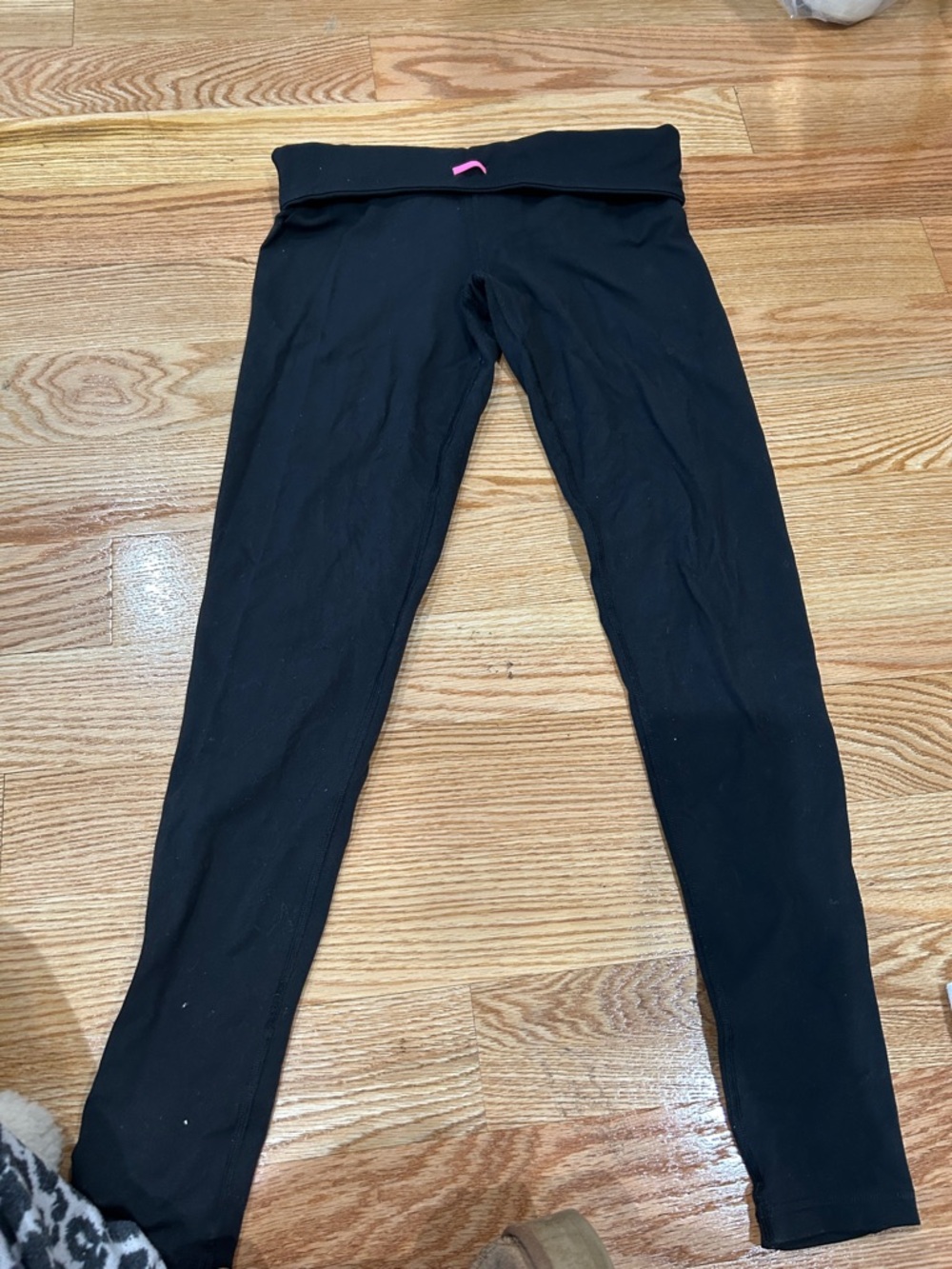 Victoria Secret' Black Leggings with Fold-Over Waistband